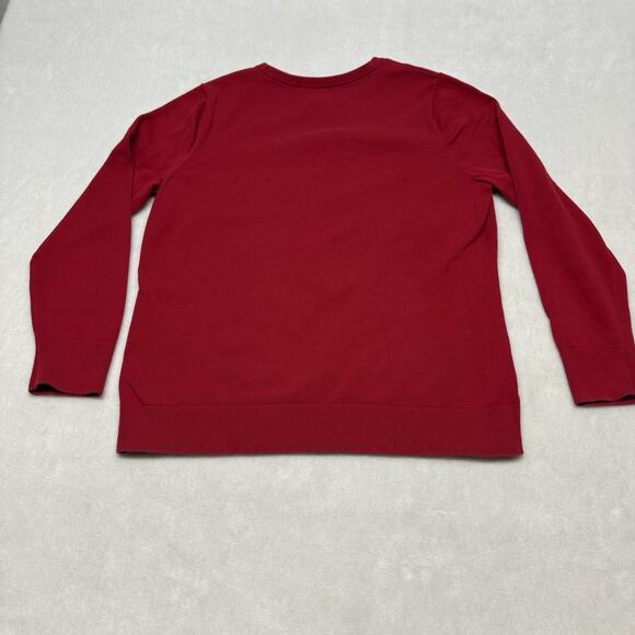 Lands End Christmas Sweater Christmas Wreath With Dogs Red Women’s Size L - Picture 5 of 8